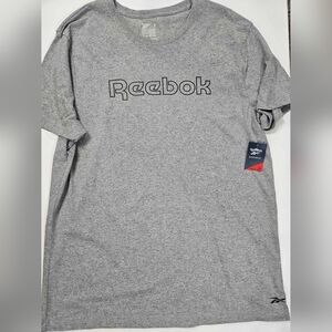Reebok Sleepwear‎ Mens T-Shirt Large Grey Black Logo Loungewear Comfort Tee NEW